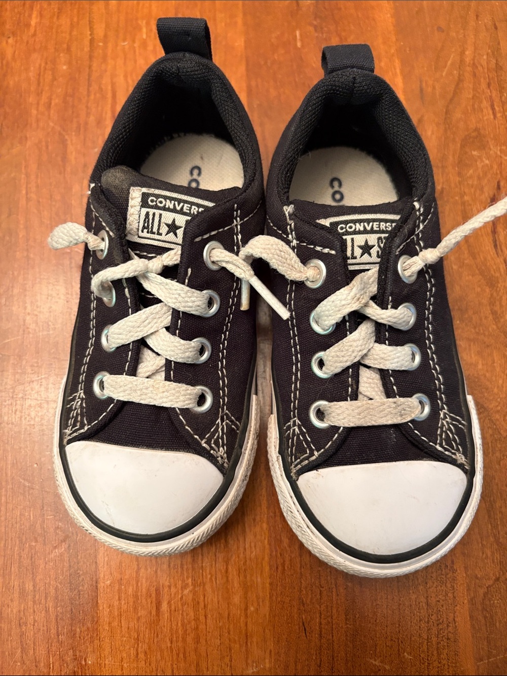Converse Kids Black and White Low Top Canvas Sneakers
